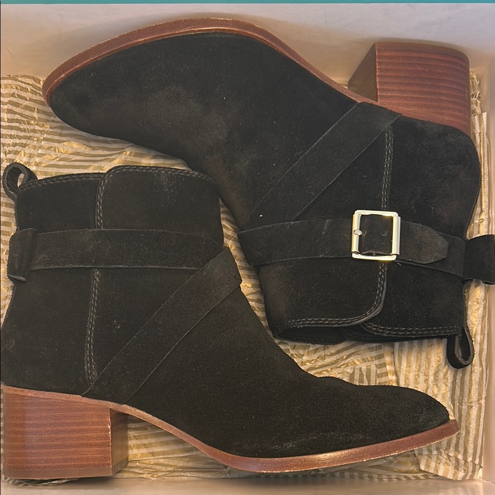 Kate Spade Black Ankle Boots with Buckle Detail
